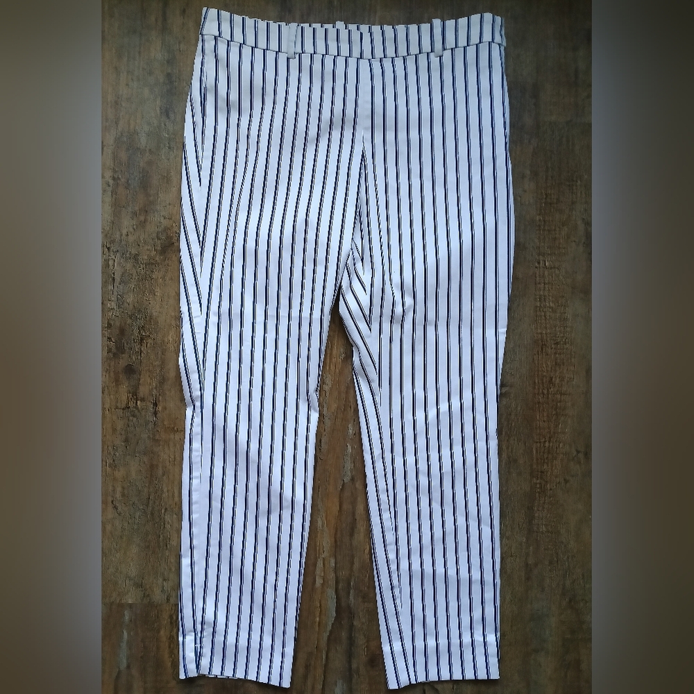 H&M Black & White Striped Pants Size 10 - Picture 2 of 6